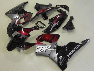 1996-1997 Honda CBR900RR 893 Motorcycle Fairings - Silver Maroon Red Glossy Black