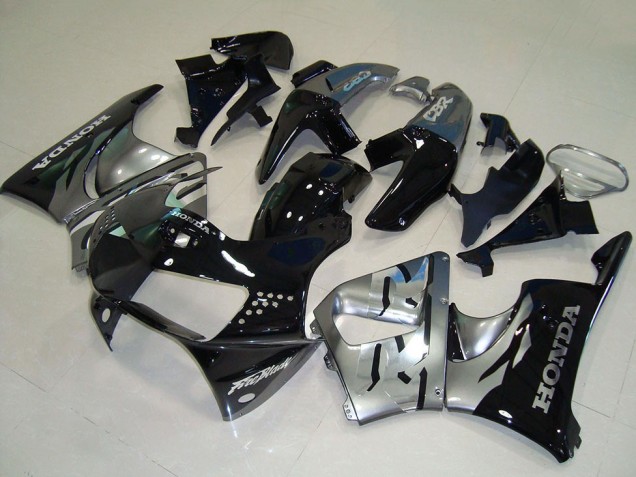 1998-1999 Honda CBR900RR 919 Motorcycle Fairings - Silver Glossy Black