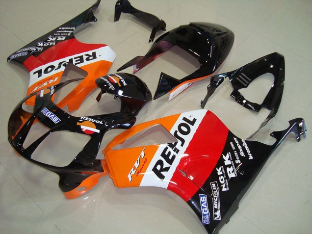 2000-2006 Honda VTR1000 Motorcycle Fairings - Orange White Red Glossy Black Repsol