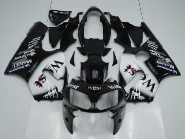 2002-2006 Kawasaki ZX12R Motorcycle Fairings - Glossy Black White West