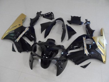 2002-2006 Kawasaki ZX12R Motorcycle Fairing Kits - Glossy Black Gold