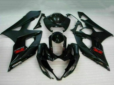2005-2006 Suzuki GSXR 1000 Motorcycle Fairing - Glossy Black Matte Black Red