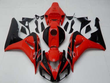 2006-2007 Honda CBR1000RR Motorcycle Fairings Kits - Red Glossy Black