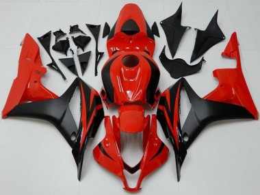 2007-2008 Honda CBR600RR Bike Fairings - Red Matte Black