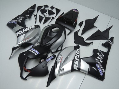 2007-2008 Honda CBR600RR Motorcycle Fairings - Matte Black Silver Grey Repsol