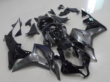2007-2008 Honda CBR600RR Motorcycle Fairings - Grey Glossy Black