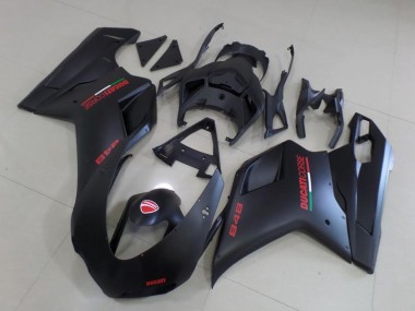 2007-2014 Ducati 848 Motorcycle Fairings - Matte Black Red
