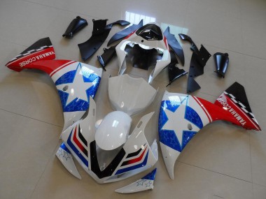 2009-2011 Yamaha YZF R1 Motorcycle Fairings - White Blue Red Black Ducati Star Style