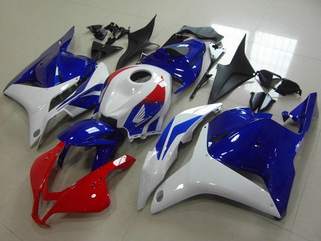 2009-2012 Honda CBR600RR Motorcycle Fairing - White Red Blue