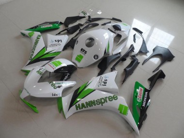 2012-2016 Honda CBR1000RR Motorcycle Fairings - White Green Glossy Black Hannspree