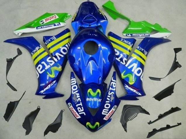 2012-2016 Honda CBR1000RR Motorcycle Fairings - Blue Yellow Green MoviStar Castrol