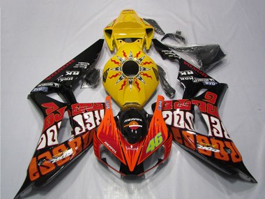 2006-2007 Honda CBR1000RR Motorcycle Fairings - Yellow Orange Glossy Black Rossi Repsol 46