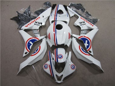 2007-2008 Honda CBR600RR Motorcycle Fairings - White Blue Red R