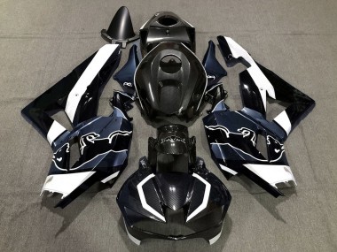 2013-2023 Honda CBR600RR Motorcycle Fairings - Black Carbon Fiber White Blue Bull
