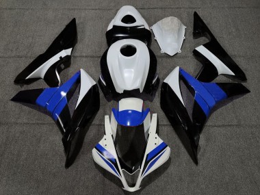 2007-2008 Honda CBR600RR Motorcycle Fairings - White Blue Glossy Black