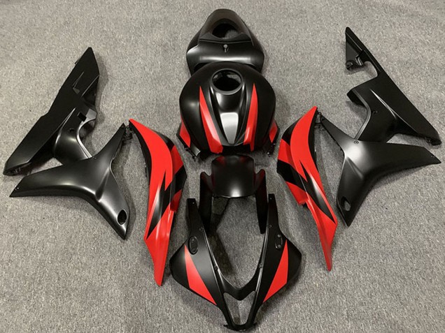 2007-2008 Honda CBR600RR Motorcycle Fairings - Red Matte Black