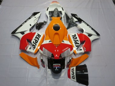 2003-2004 Honda CBR600RR Motorcycle Fairings - Orange White Red Glossy Black Repsol
