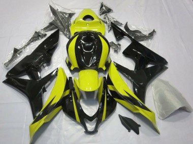 2007-2008 Honda CBR600RR Motorcycle Fairings - Yellow Glossy Black OEM Style