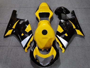 2001-2003 Suzuki GSXR 600 / GSXR 750 Motorcycle Fairings - Yellow White Glossy Black