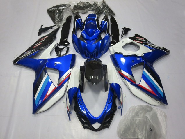 2008-2010 Suzuki GSXR 600 / GSXR 750 Motorcycle Fairings - Blue White Glossy Black Red