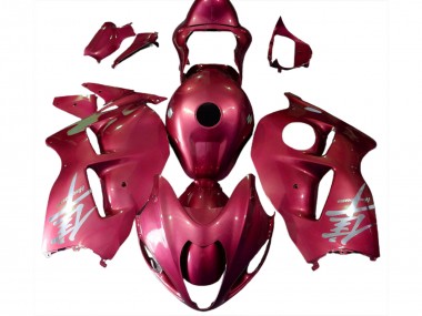 1996-2007 Suzuki GSXR 1300 Motorcycle Fairings - Glossy Red Silver Logo