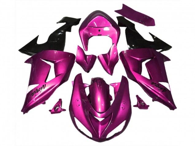 2006-2007 Kawasaki ZX10R Motorcycle Fairings - Pink Glossy Black