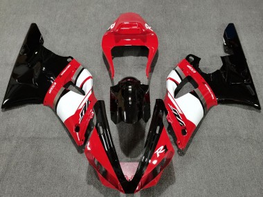 2000-2001 Yamaha R1 Motorcycle Fairings - Red White Glossy Black