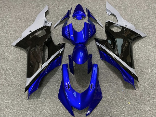 2017-2025 Yamaha R6 Motorcycle Fairings - Grey Blue Glossy Black