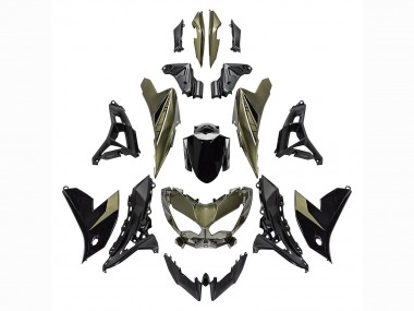 2021-2024 Kawasaki Versys 650 Motorcycle Fairings - Dark Green Black