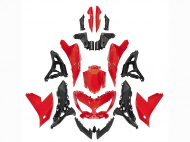 2021-2024 Kawasaki Versys 650 Motorcycle Fairings - Red Black