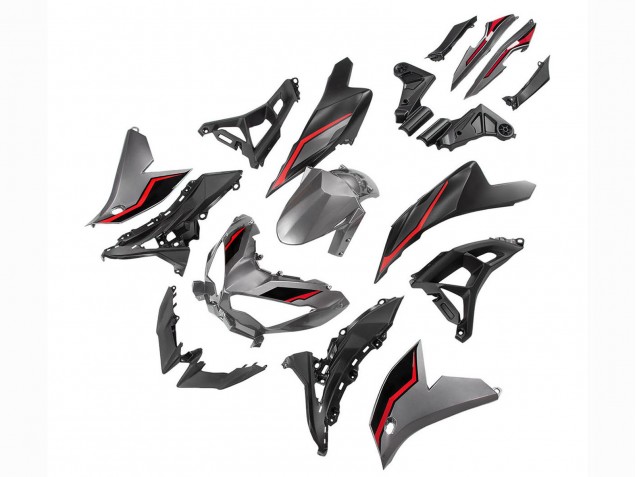 2021-2024 Kawasaki Versys 650 Motorcycle Fairings - Grey Red Black