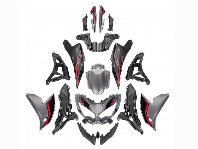 2021-2024 Kawasaki Versys 650 Motorcycle Fairings - Grey Red Black