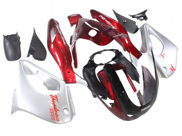 1997-2007 Yamaha YZF 1000R Thunderace Motorcycle Fairings - Red Silver Thunderace