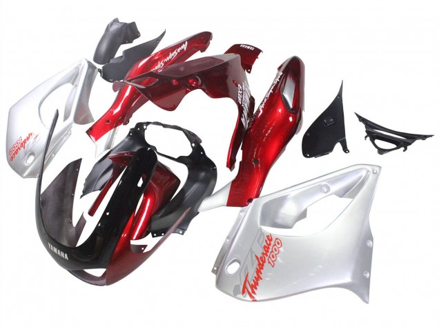 1997-2007 Yamaha YZF 1000R Thunderace Motorcycle Fairings - Red Silver Thunderace