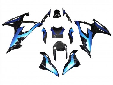 2019-2022 BMW S1000RR Motorcycle Fairings - Black Gradient Blue