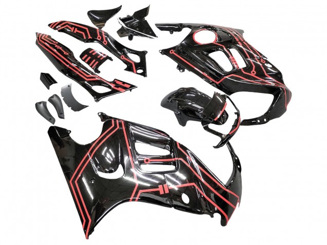 1997-1998 Honda CBR600 F3 Motorcycle Fairing Kits - Red Glossy Black