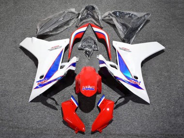 2011-2013 Honda CBR600F Motorcycle Fairing - White Red Blue HRC