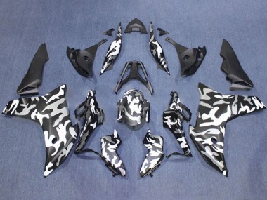 2011-2013 Honda CBR600F Motorcycle Fairings - Black White Camouflage