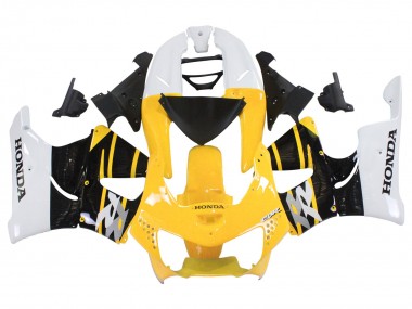 1998-1999 Honda CBR900RR 919 Motorcycle Fairings - White Yellow Glossy Black