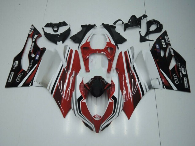 2011-2014 Ducati Panigale 899 Motorcycle Fairing - White Red Glossy Black