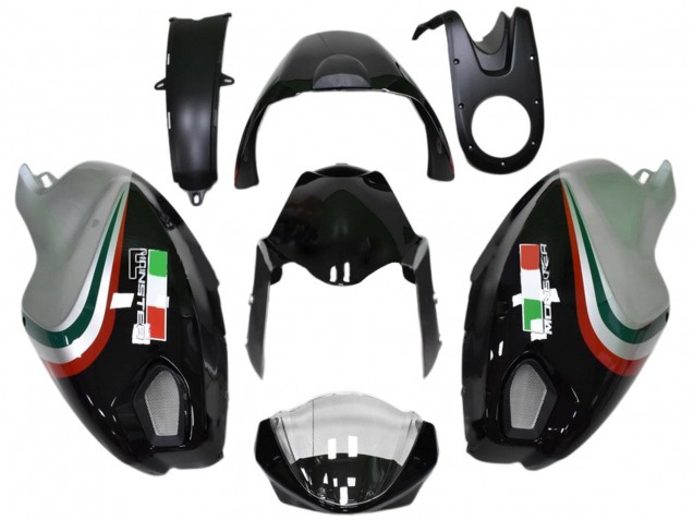 2008-2012 Ducati Monster 696 796 1100 1100S Motorcycle Fairings - Glossy Black Silver Red Green