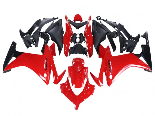 2013-2015 Honda CBR500R Motorcycle Fairings - Red Matte Black