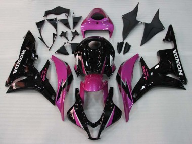 2007-2008 Honda CBR600RR Motorcycle Fairings - Pink Glossy Black Racing