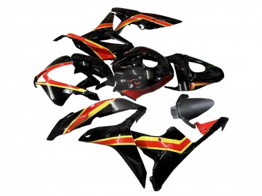 2007-2008 Honda CBR600RR Motorcycle Fairings - Red Gold Glossy Black