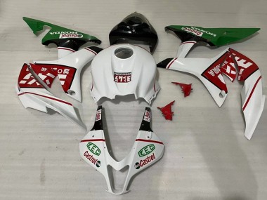 2007-2008 Honda CBR600RR Motorcycle Fairings - White Green Red Castrol