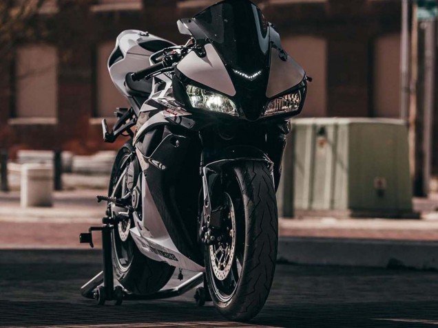 2007-2008 Honda CBR600RR Motorcycle Fairings - White Black Racing