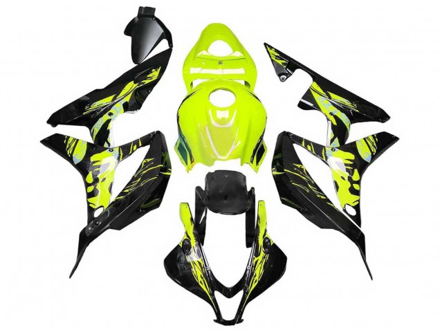 2007-2008 Honda CBR600RR Motorcycle Fairings - Yellow Glossy Black