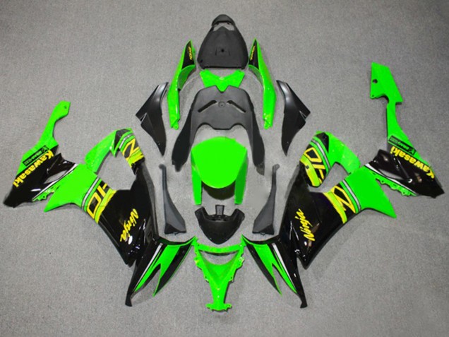2008-2010 Kawasaki ZX10R Motorcycle Fairings - Green Glossy Black Yellow