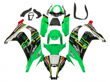 2011-2015 Kawasaki ZX10R Motorcycle Fairings - Green Yellow Black White Elf Monster