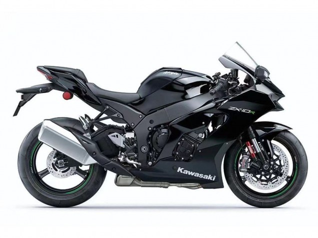 2021-2026 Kawasaki ZX10R Motorcycle Fairings - Black White Green Decal